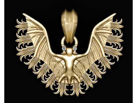 BIRD 3D GOLD PENDANT 3D Print Model