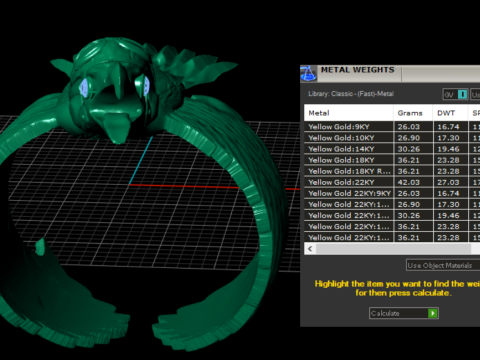 BIRD 3D GOLD PENDANT Model Cetak 3D