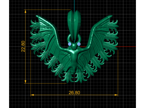 BIRD 3D GOLD PENDANT Model Cetak 3D