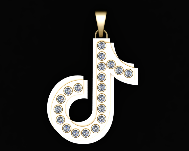 T GOLD PENDANT 3D 打印模型 .c4d .max .obj .3ds .fbx .stl .blend 