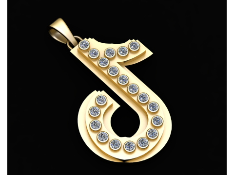 T GOLD PENDANT 3D 打印模型