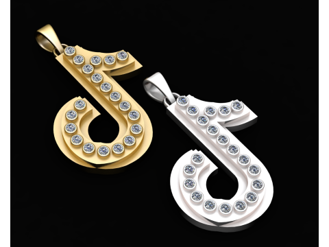 T GOLD PENDANT 3D 打印模型
