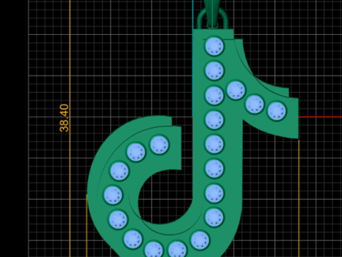 T GOLD PENDANT 3D 打印模型