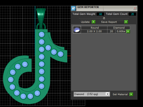 T GOLD PENDANT 3D 打印模型