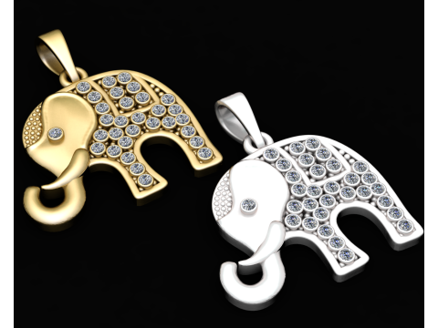 ELEPHANT GOLD PENDANT 3D Print Model