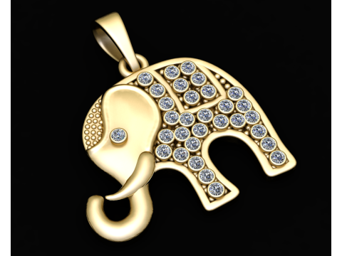 ELEPHANT GOLD PENDANT Model do druku 3D