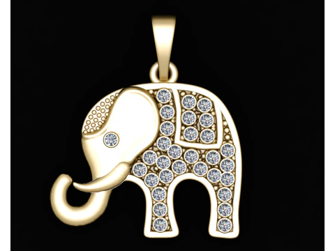 ELEPHANT GOLD PENDANT 3D Print Model