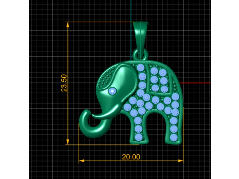 ELEPHANT GOLD PENDANT 3D Print Model
