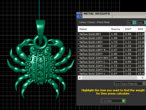 ANIMALS GOLD PENDANT Model Cetak 3D