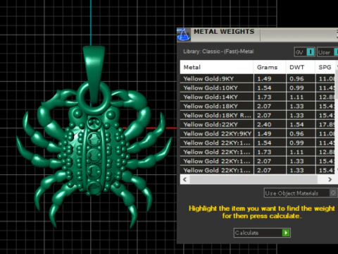 CIONDOLO IN ORO CON ANIMALI Modello di stampa 3D