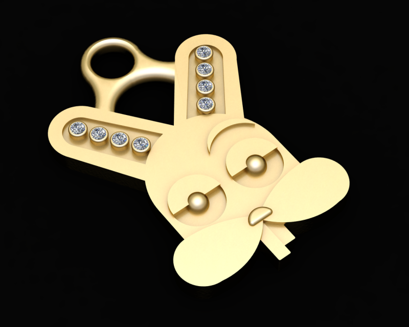 DOG GOLD PENDANT 3D Принт Модель .c4d .max .obj .3ds .fbx .stl .blend