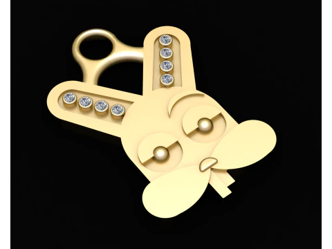 CIONDOLO CANE IN ORO Modello di stampa 3D