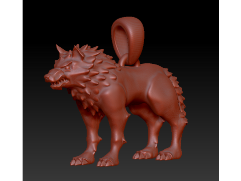 WOLF PLASTIC PENDANT 3D Print Model