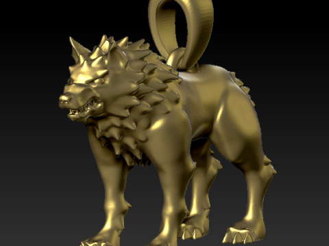 WOLF PLASTIC PENDANT 3D Print Model
