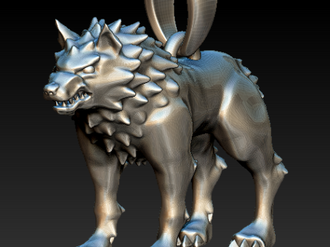 WOLF PLASTIC PENDANT 3D Print Model