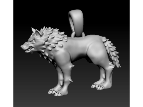 WOLF PLASTIC PENDANT 3D Print Model