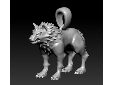 WOLF PLASTIC PENDANT 3D Print Model