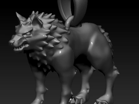 WOLF PLASTIC PENDANT 3D Print Model