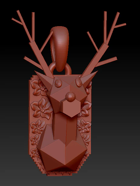 DEER PLASTISTIC PENDANT 3D Print Model .c4d .max .obj .3ds .fbx .stl .blend
