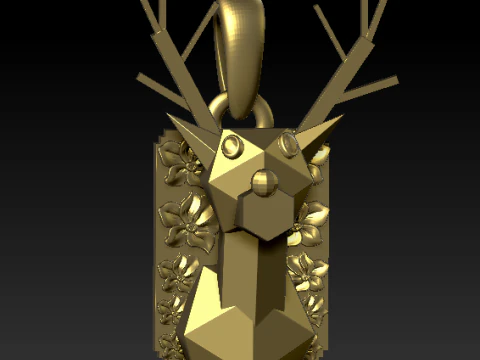 DEER PLASTISTIC PENDANT 3D Print Model