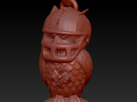 올빼미 플라스틱 펜던트 3D 프린트 모델