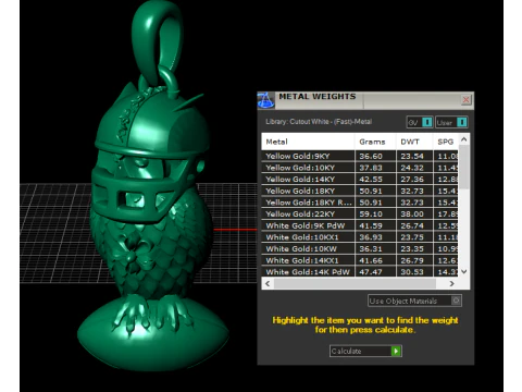 올빼미 플라스틱 펜던트 3D 프린트 모델