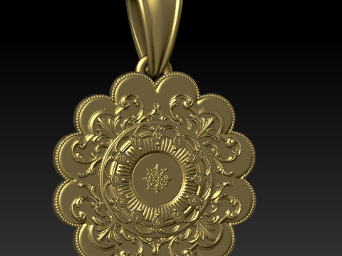 Plastic Flower Pendant 3D Printable Model 3D Принт Модель
