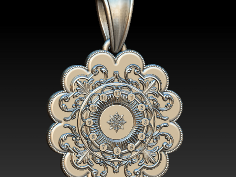 Plastic Flower Pendant 3D Printable Model 3D Принт Модель