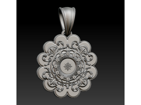 Plastic Flower Pendant 3D Printable Model 3D Принт Модель