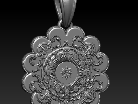 Plastic Flower Pendant 3D Printable Model 3D Принт Модель