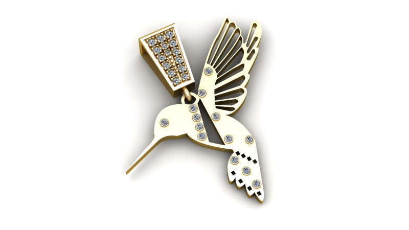 HUMMING BIRD PENDANT 3D 3D 打印模型 .c4d .max .obj .3ds .fbx .stl .blend 