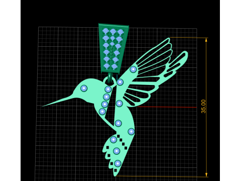 HUMMING BIRD PENDANT 3D 3D 打印模型