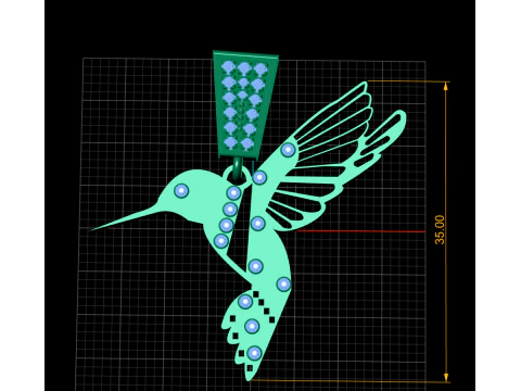 HUMMING BIRD PENDANT 3D 3D Print Model