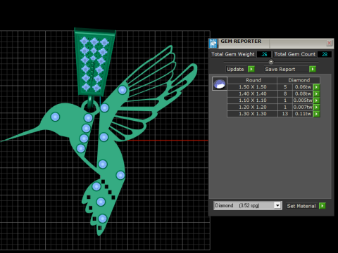 HUMMING BIRD PENDANT 3D 3D 打印模型