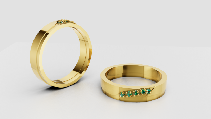 Gold band ring 3D Print Model .c4d .max .obj .3ds .fbx .stl .blend 