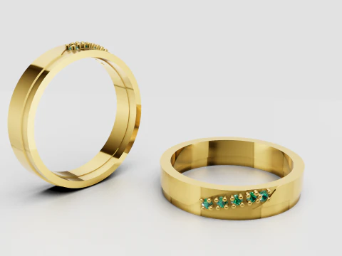 Złoty pierścionek z obrączką Model do druku 3D