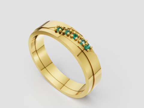 Gold band ring 3D Print Model