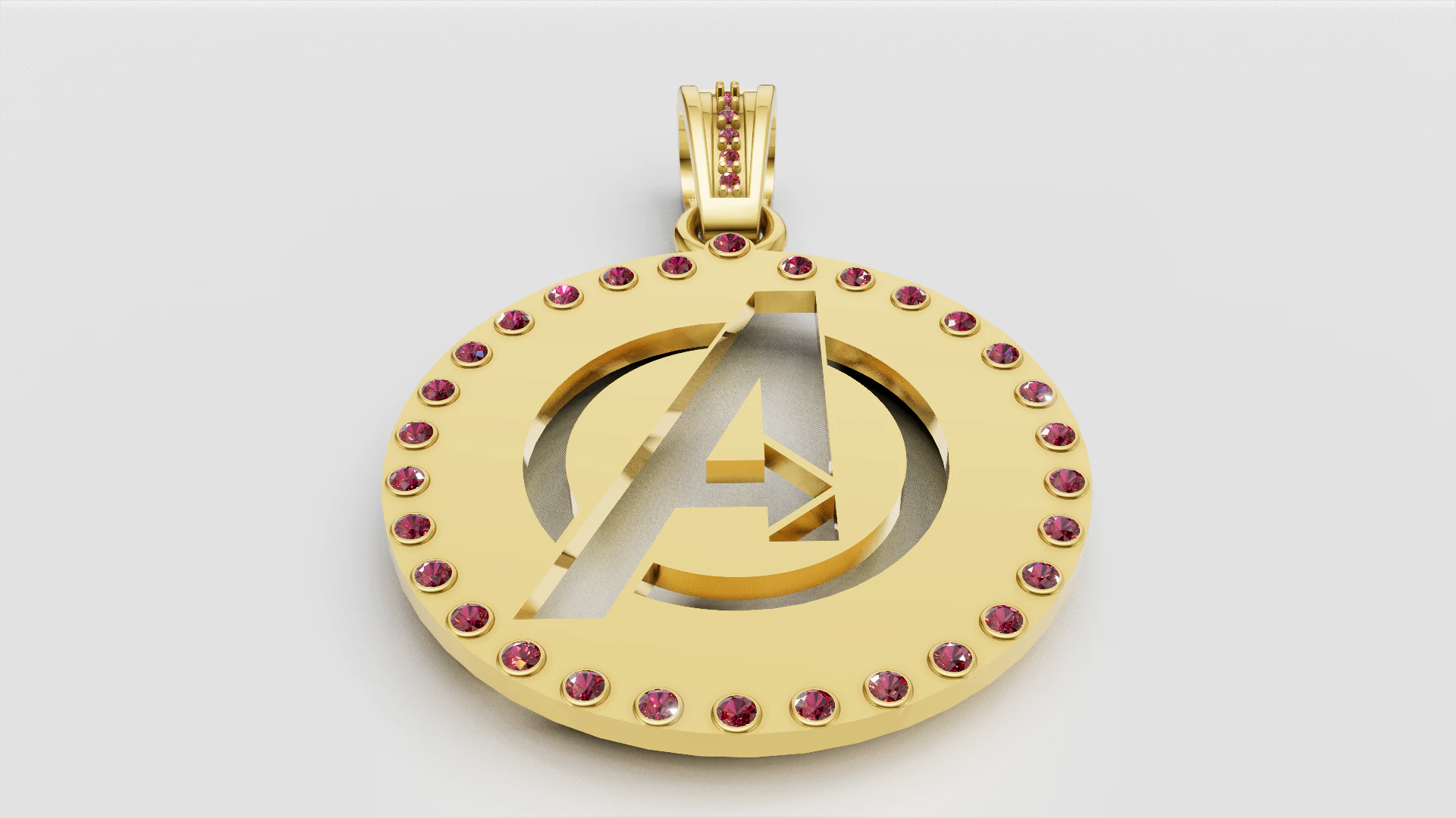 Avengers gold pendant 3D Print Model .c4d .max .obj .3ds .fbx .stl .blend 