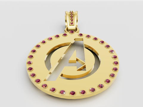 Avengers gold pendant Modèles 3D en vedette
