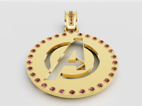 アベンジャーズ ゴールド ペンダント 3Dプリントモデル