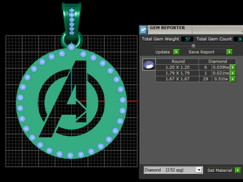 Avengers gold pendant 3D Print Model