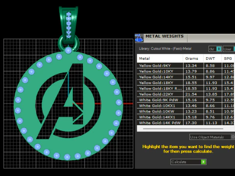 Avengers gold pendant 3D Print Model