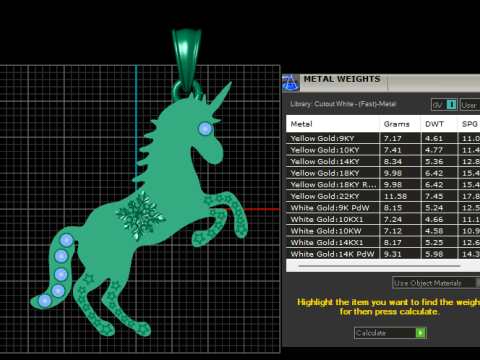 Gold unicorn pendant i 3D 打印模型