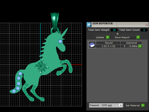 Gold unicorn pendant i 3D 打印模型
