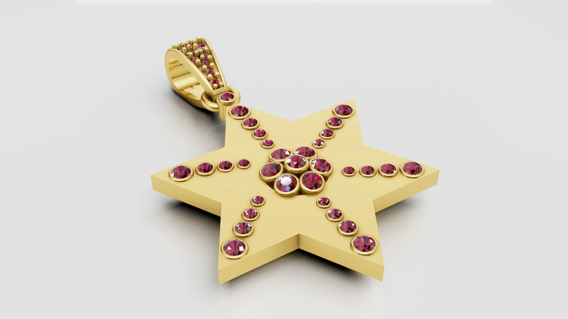 Gold star pendant 3D Print Model .c4d .max .obj .3ds .fbx .stl .blend 