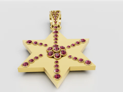 Gold star pendant 3D Print Model