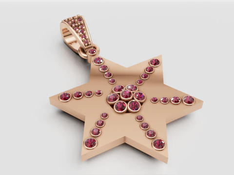 Gold star pendant 3D Print Model