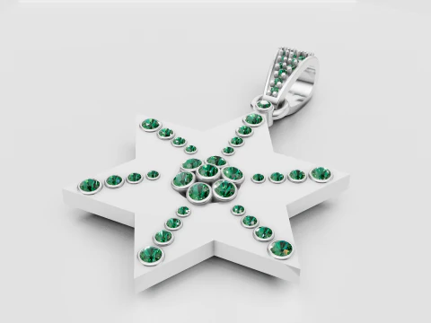 Gold star pendant 3D Print Model