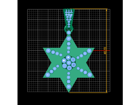 Gold star pendant Modelo de impresión 3D