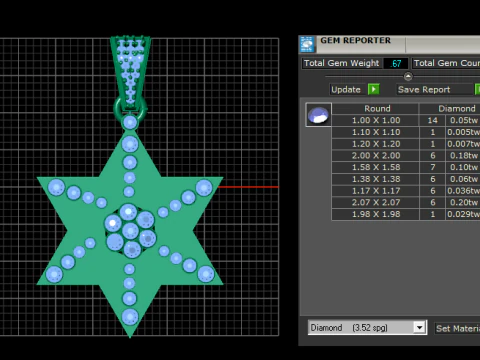 Gold star pendant 3D Print Model